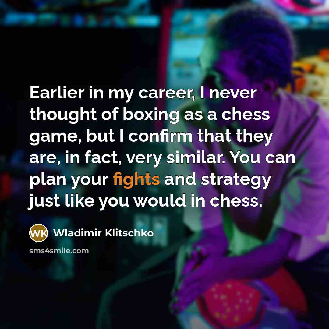 “Earlier in my career, I never thought of boxing as…” quote by Wladimir Klitschko