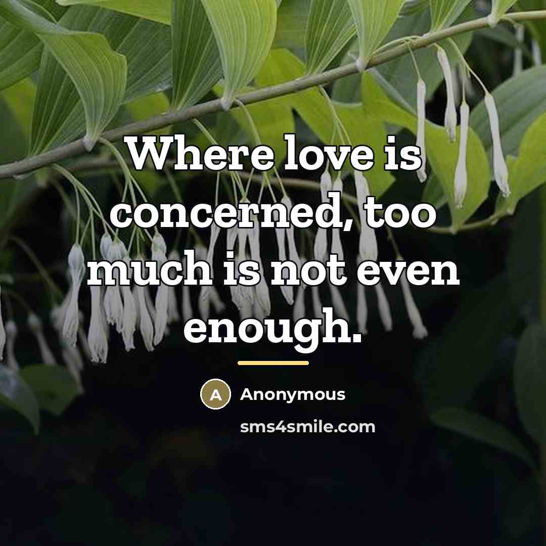 “Where love is concerned, too much is not even enough.…” quote by Anonymous