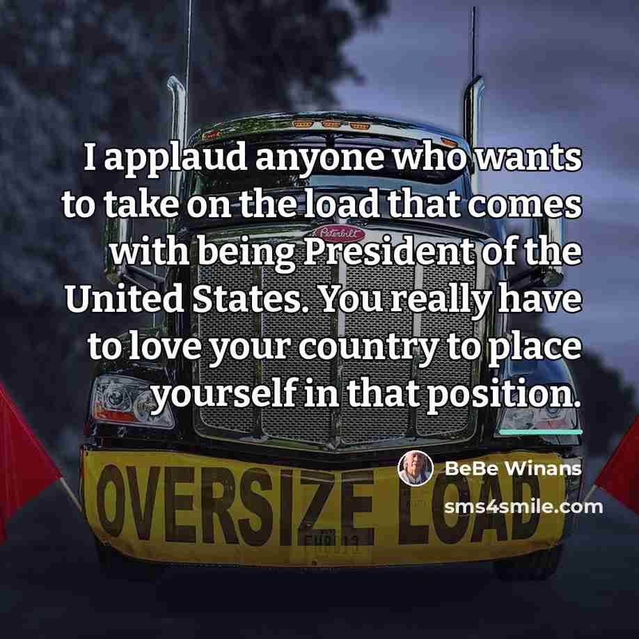 “I applaud anyone who wants to take on the load…” quote by BeBe Winans