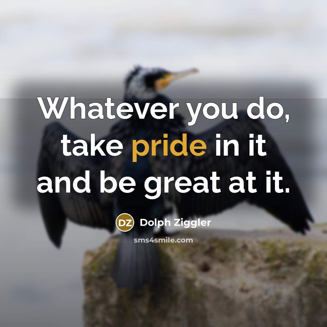 “Whatever you do, take pride in it and be great…” quote by Dolph Ziggler