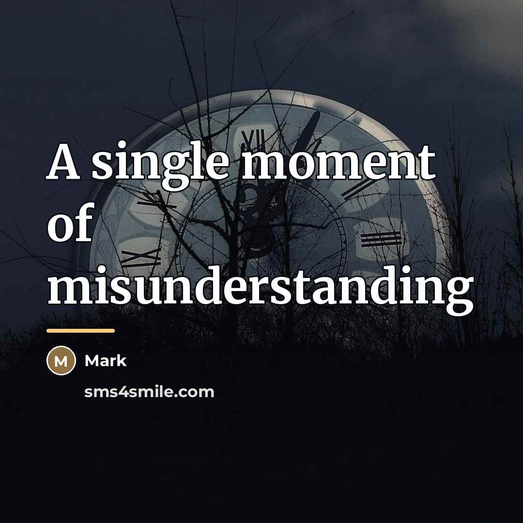 “A single moment of misunderstanding…” quote by Mark