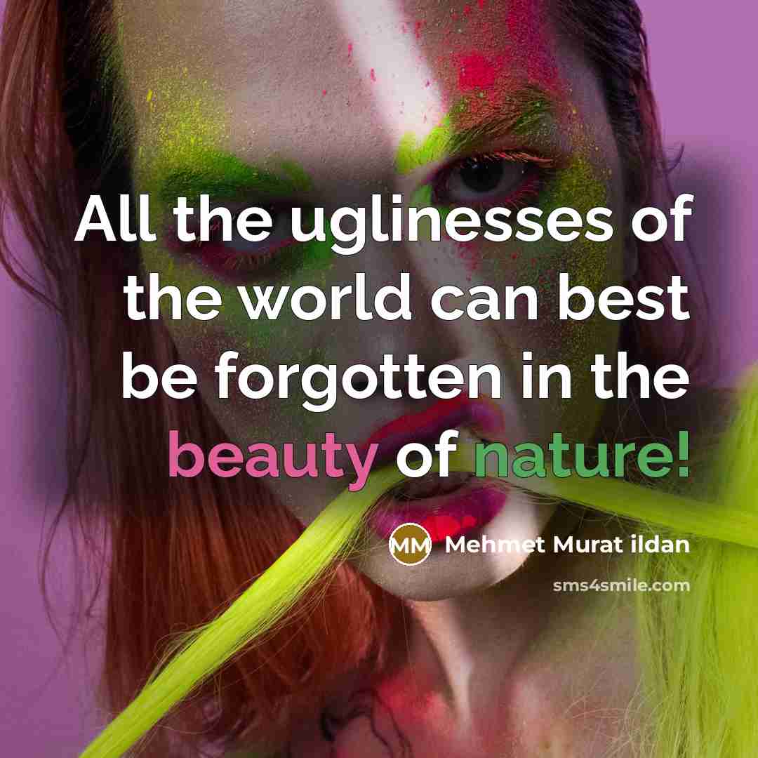 “All the uglinesses of the world can best be forgotten…” quote by Mehmet Murat Ildan