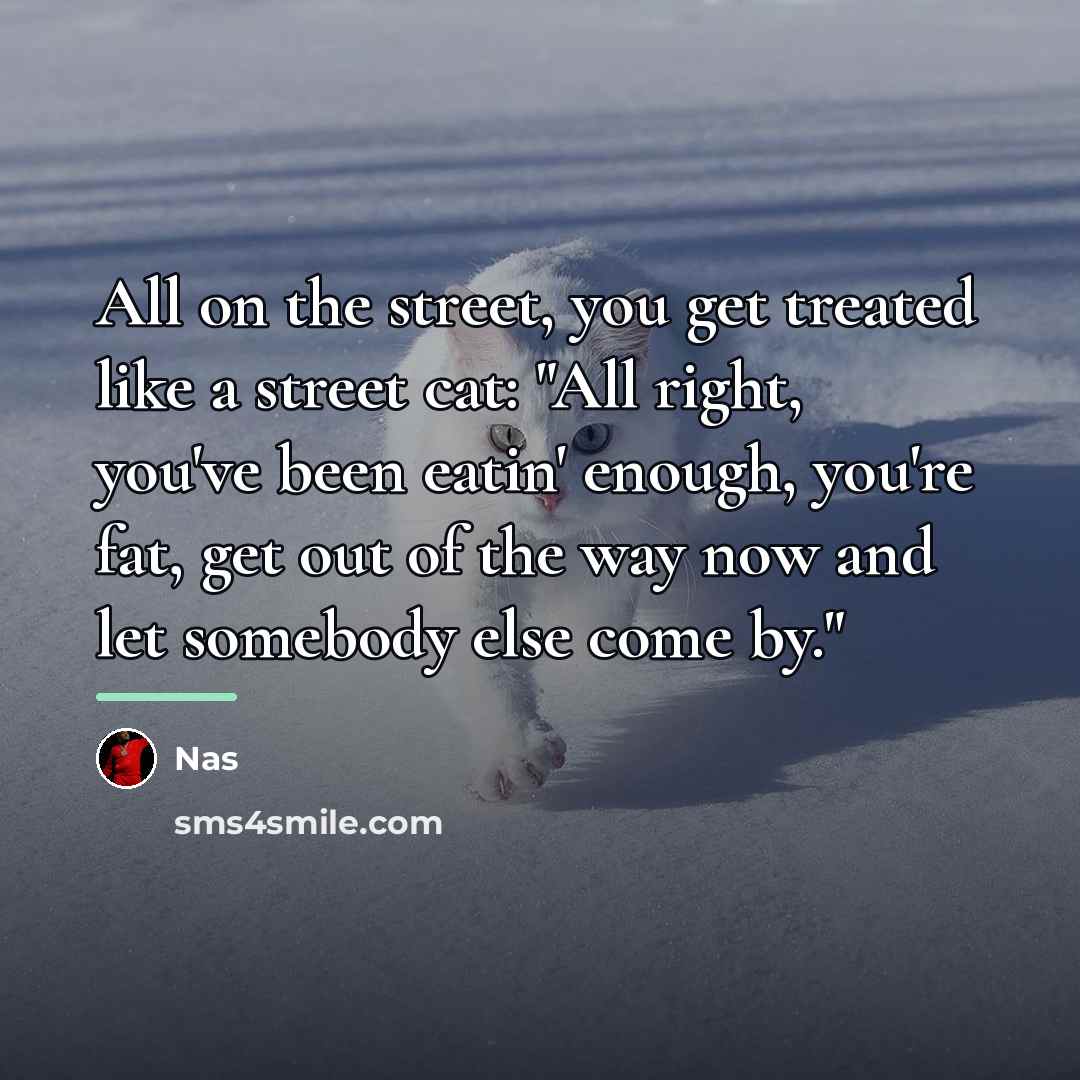 “All on the street, you get treated like a street…” quote by Nas