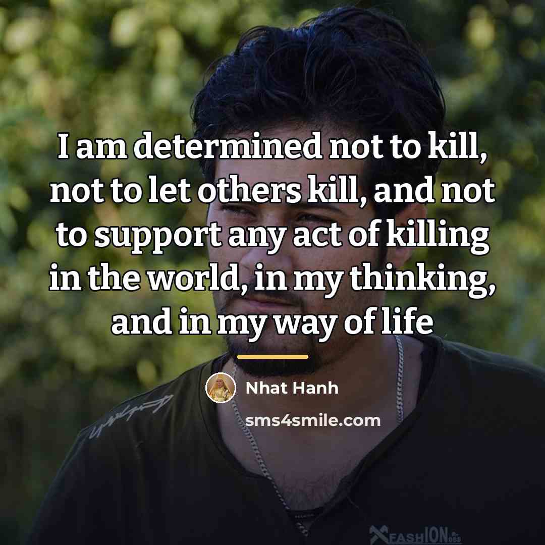 “I am determined not to kill, not to let others…” quote by Nhat Hanh