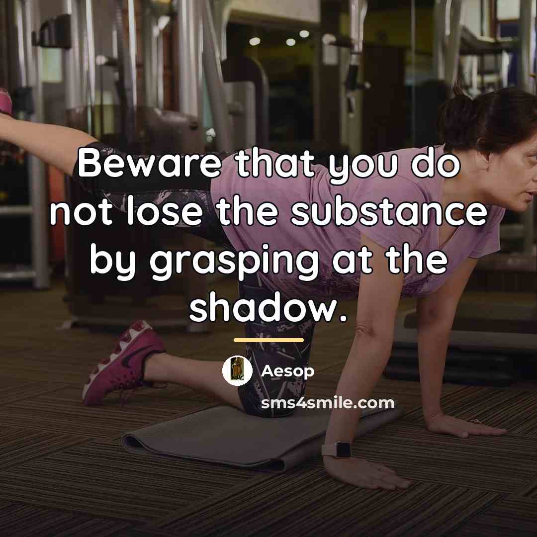 “Beware that you do not lose the substance by grasping…” quote by Aesop