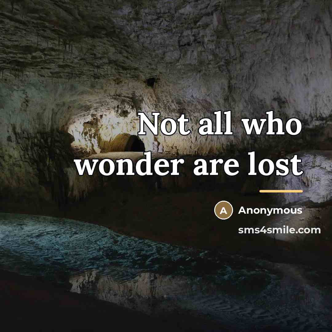 “Not all who wonder are lost…” quote by Anonymous
