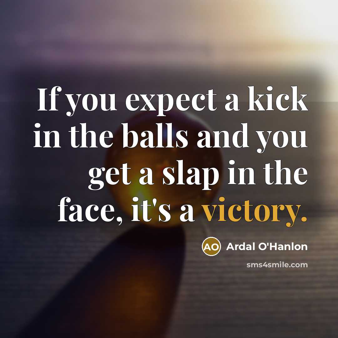 “If you expect a kick in the balls and you…” quote by Ardal O'Hanlon