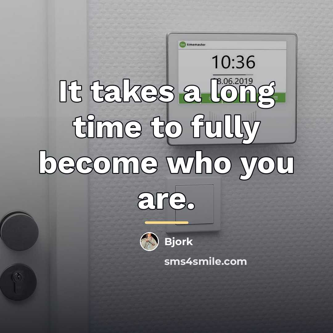 “It takes a long time to fully become who you…” quote by Bjork