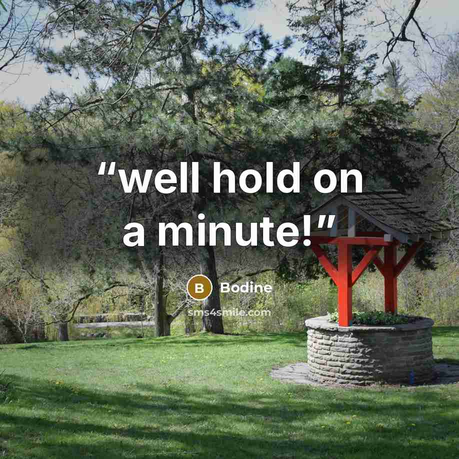 “well hold on a minute!” quote by Bodine