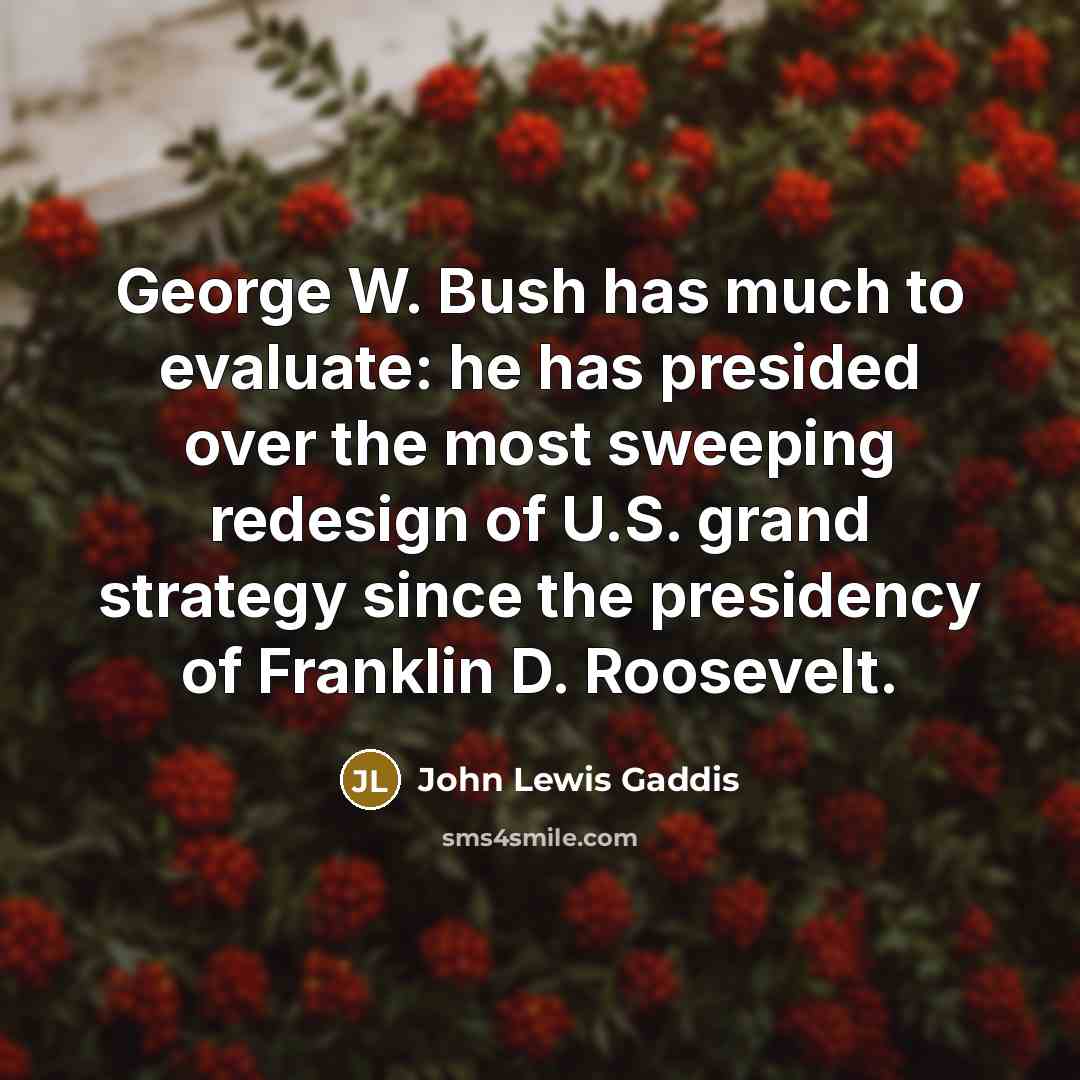 “George W. Bush has much to evaluate: he has presided…” quote by John Lewis Gaddis