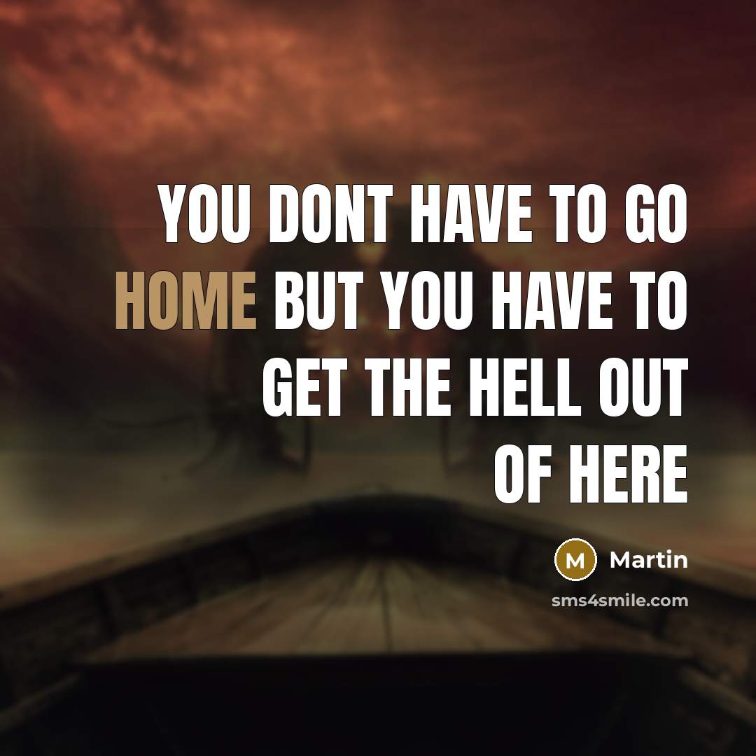 “You dont have to go home but you have to get the hell out of here” quote by Martin