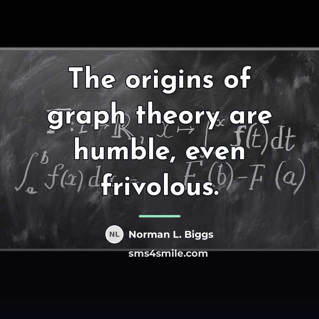 “The origins of graph theory are humble, even frivolous.…” quote by Norman L. Biggs