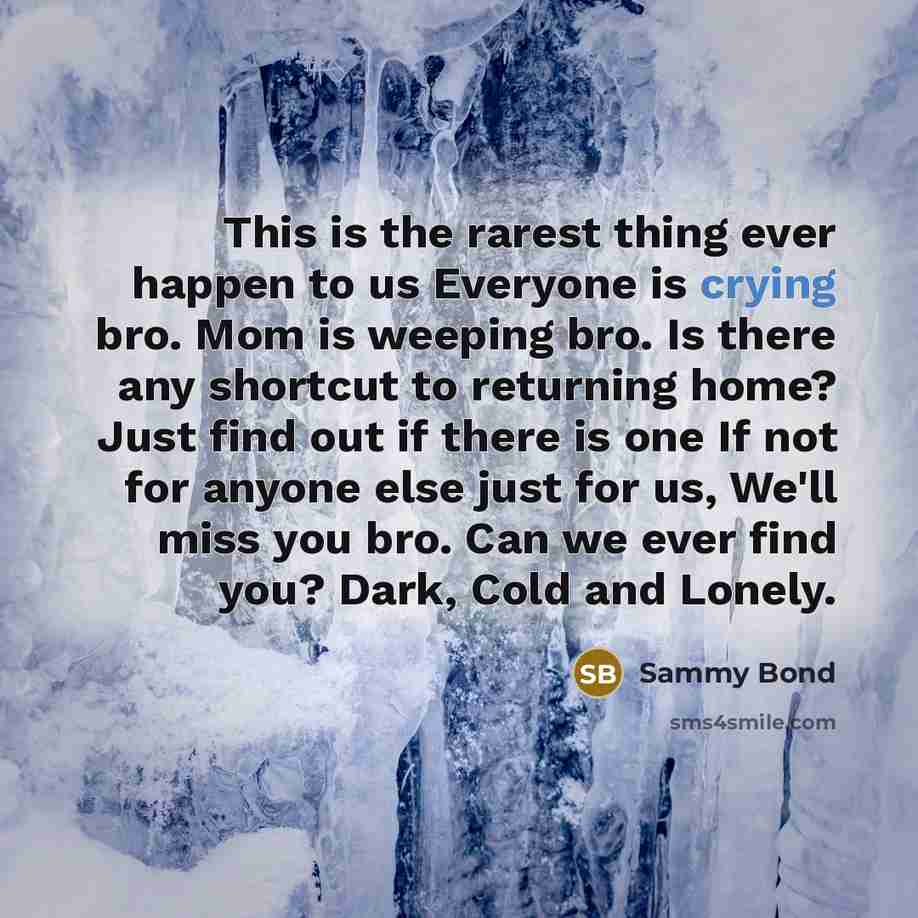“This is the rarest thing ever happen to us Everyone…” quote by Sammy Bond