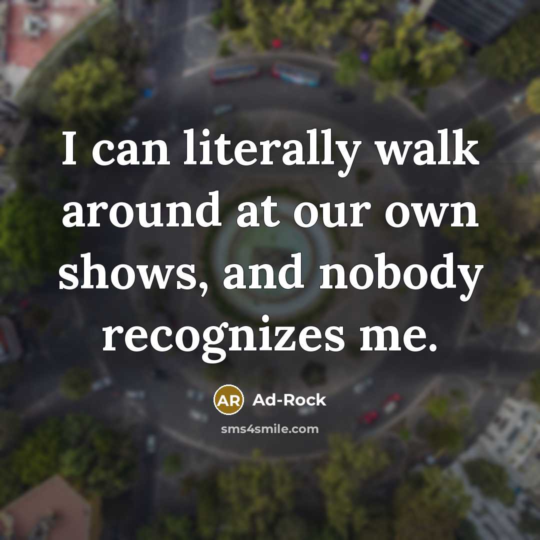 “I can literally walk around at our own shows, and…” quote by Ad-Rock