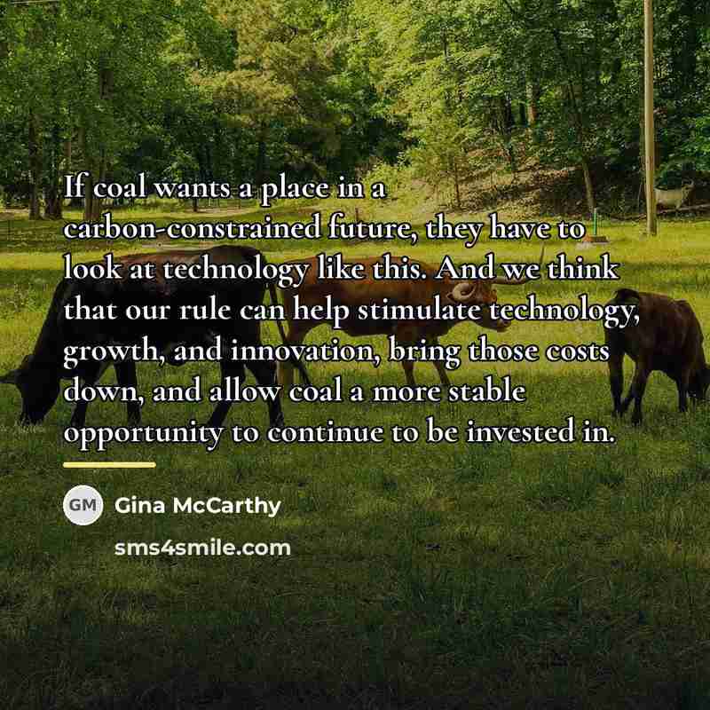 “If coal wants a place in a carbon-constrained future, they…” quote by Gina McCarthy