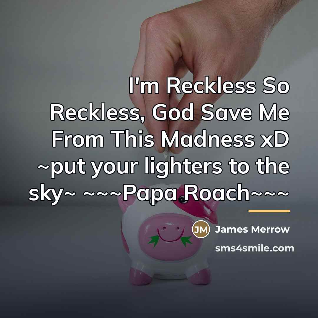 “I'm Reckless So Reckless, God Save Me From This Madness…” quote by James Merrow