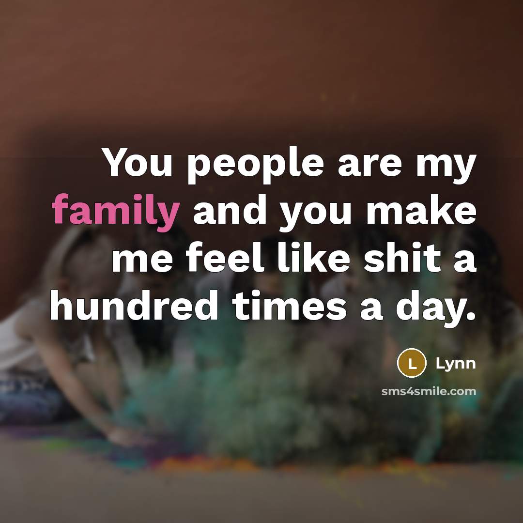 “You people are my family and you make me feel…” quote by Lynn