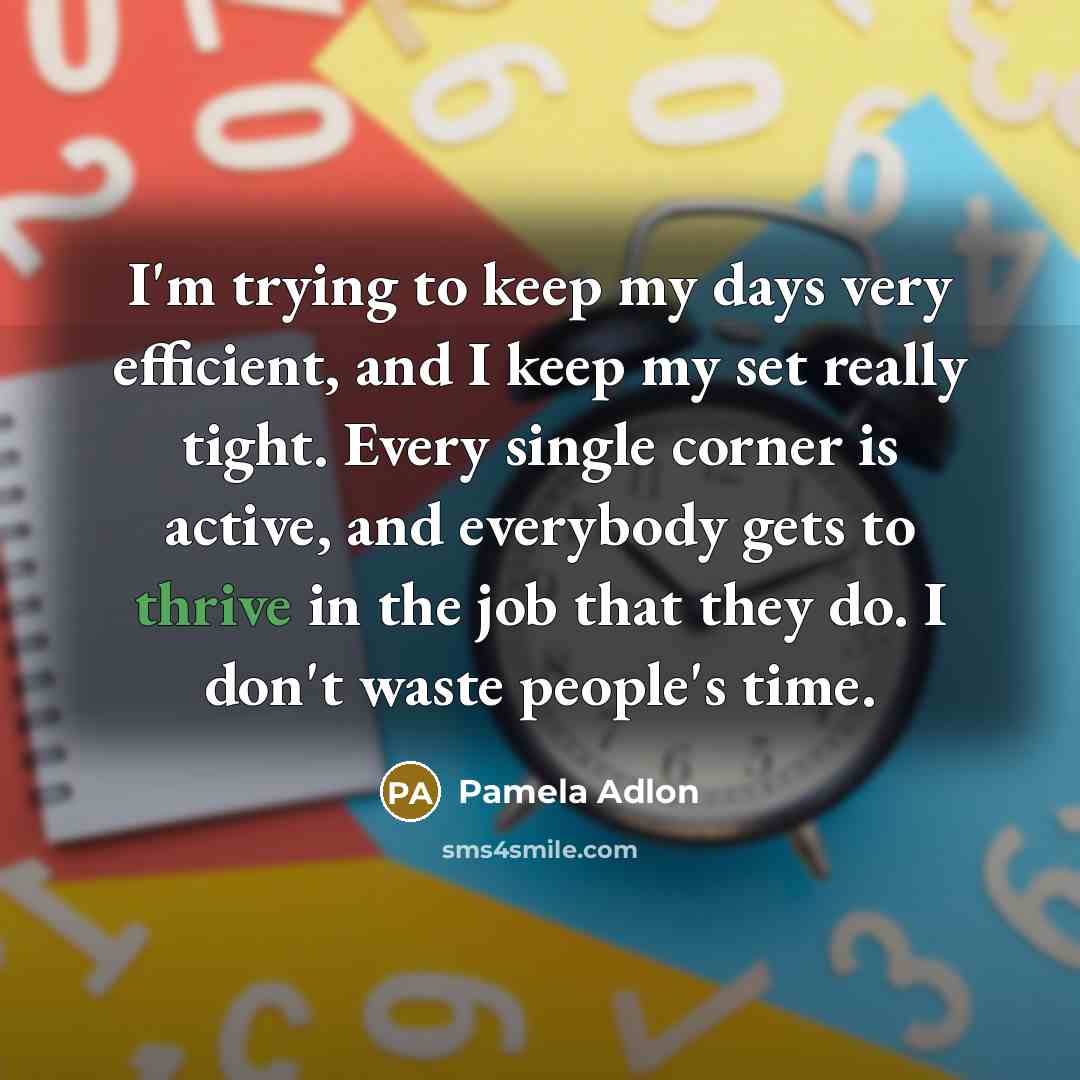 “I'm trying to keep my days very efficient, and I…” quote by Pamela Adlon