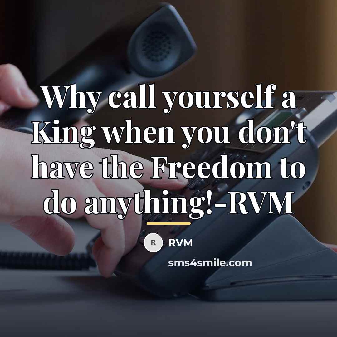 “Why call yourself a King when you don't have the…” quote by RVM