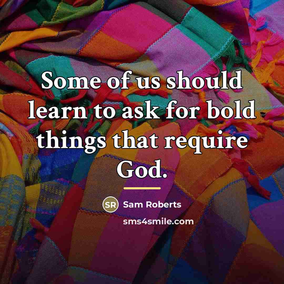 “Some of us should learn to ask for bold things…” quote by Sam Roberts
