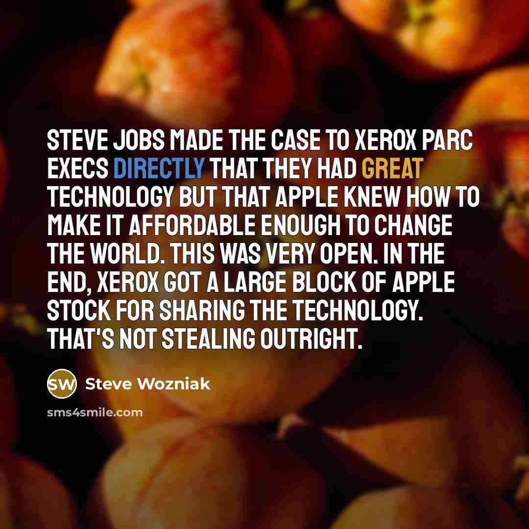 “Steve Jobs made the case to Xerox PARC execs directly…” quote by Steve Wozniak