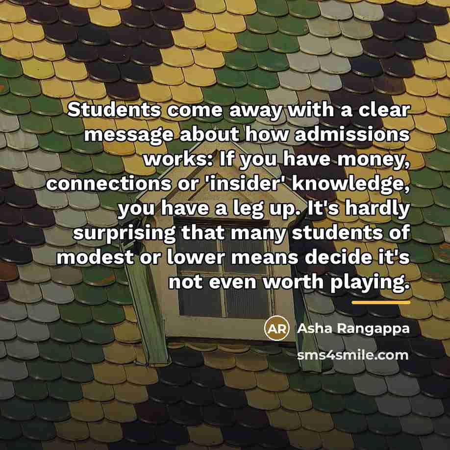“Students come away with a clear message about how admissions…” quote by Asha Rangappa