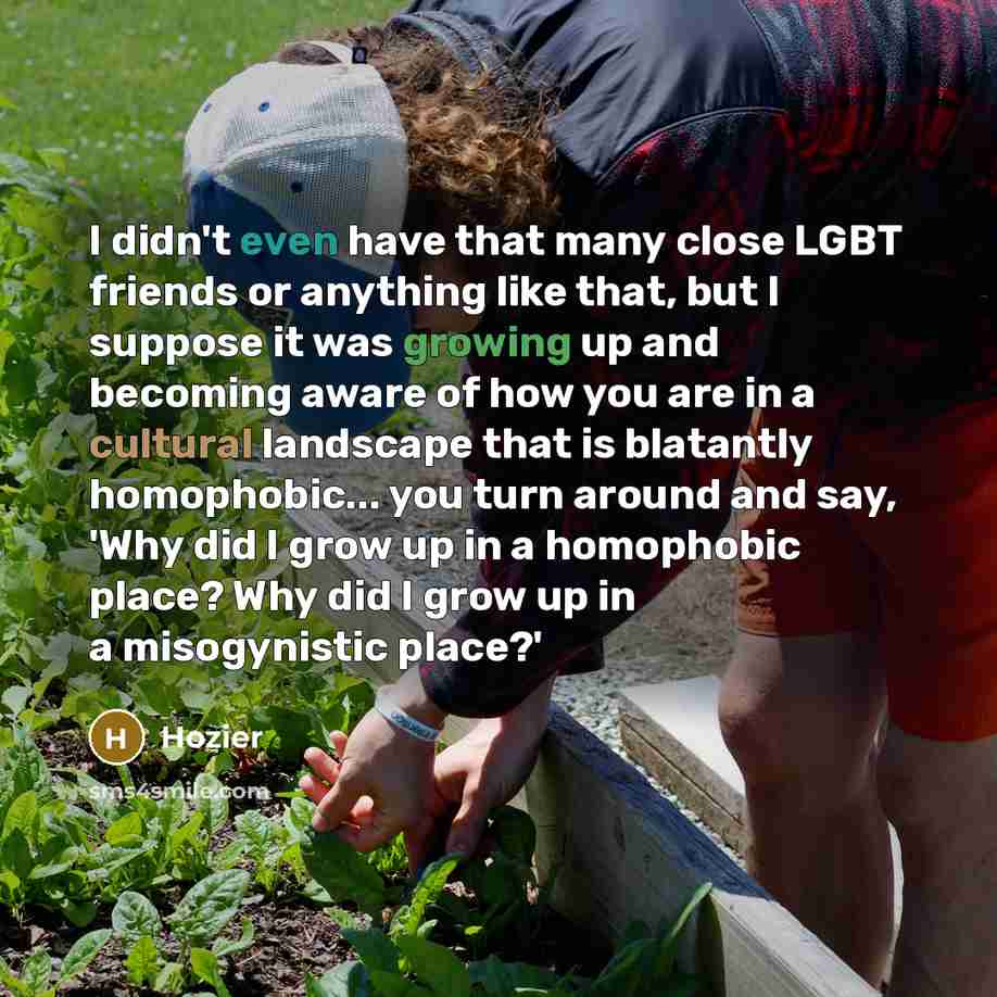 “I didn't even have that many close LGBT friends or…” quote by Hozier