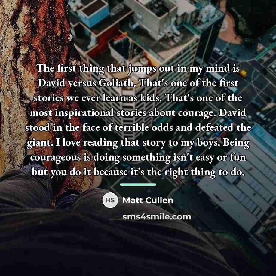 “The first thing that jumps out in my mind is…” quote by Matt Cullen