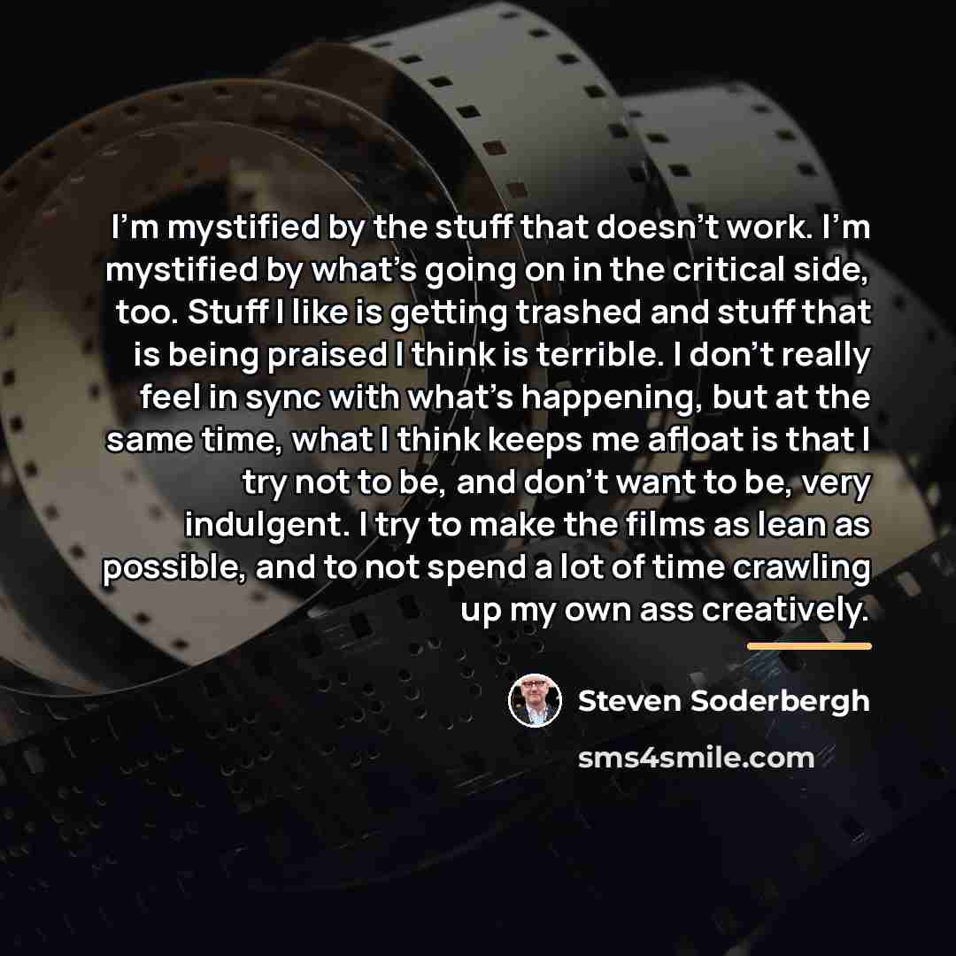 “I'm mystified by the stuff that doesn't work. I'm mystified…” quote by Steven Soderbergh