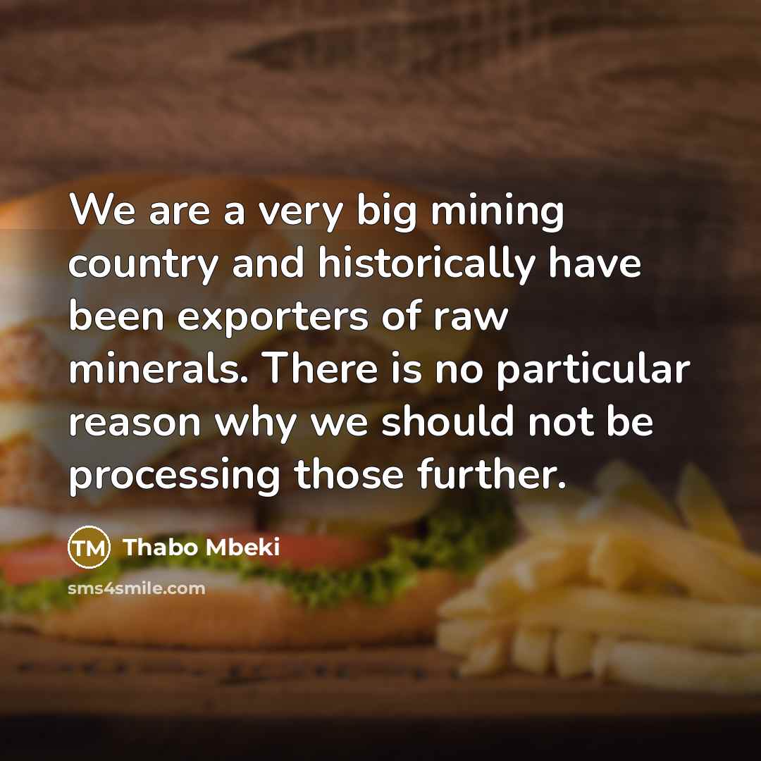 “We are a very big mining country and historically have…” quote by Thabo Mbeki
