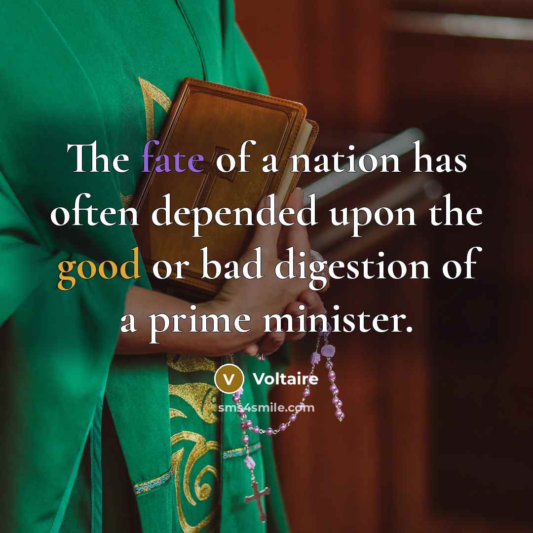 “The fate of a nation has often depended upon the…” quote by Voltaire