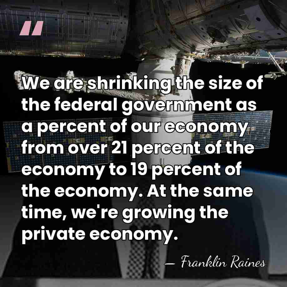 We are shrinking the size of the federal government as a percent&hellip; - Franklin Raines