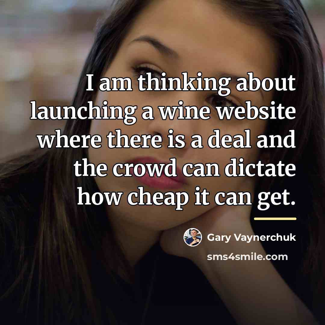 “I am thinking about launching a wine website where there…” quote by Gary Vaynerchuk