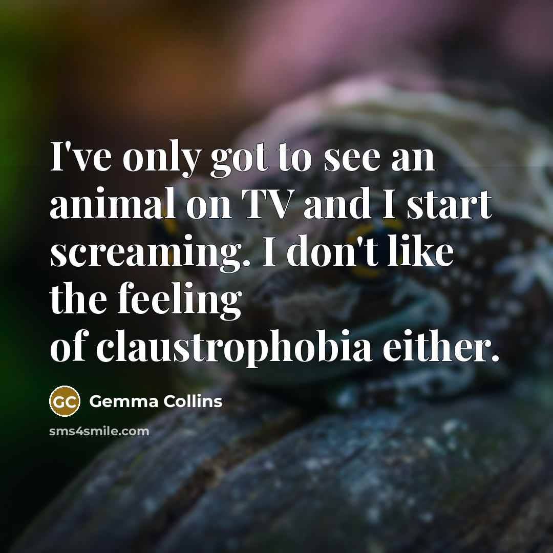 “I've only got to see an animal on TV and…” quote by Gemma Collins