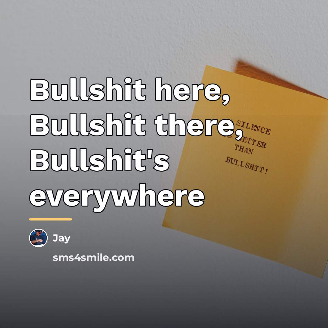 “Bullshit here, Bullshit there, Bullshit's everywhere…” quote by Jay