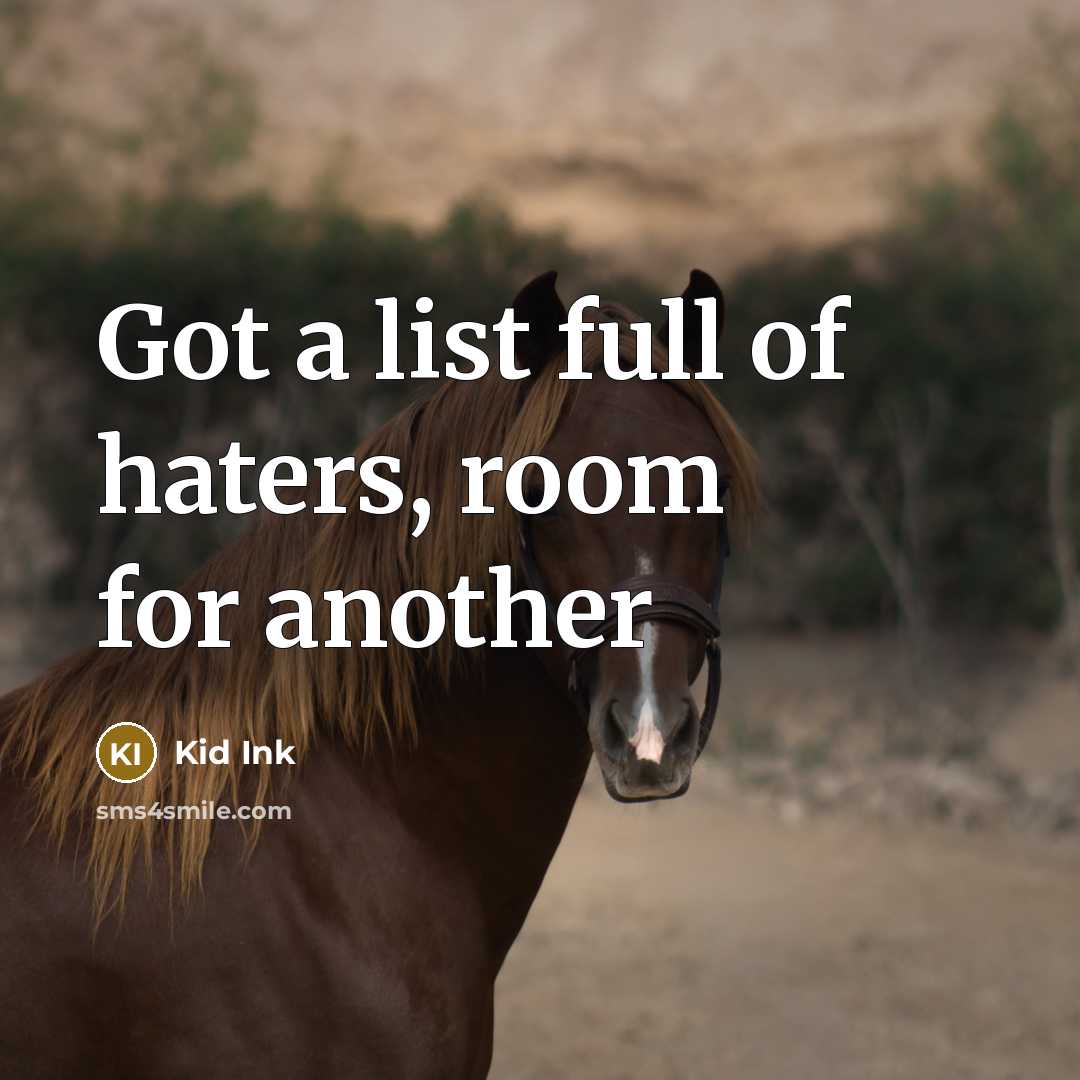 “Got a list full of haters, room for another…” quote by Kid Ink
