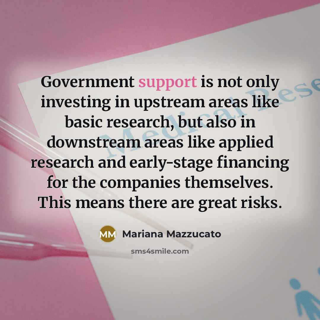 “Government support is not only investing in upstream areas like…” quote by Mariana Mazzucato