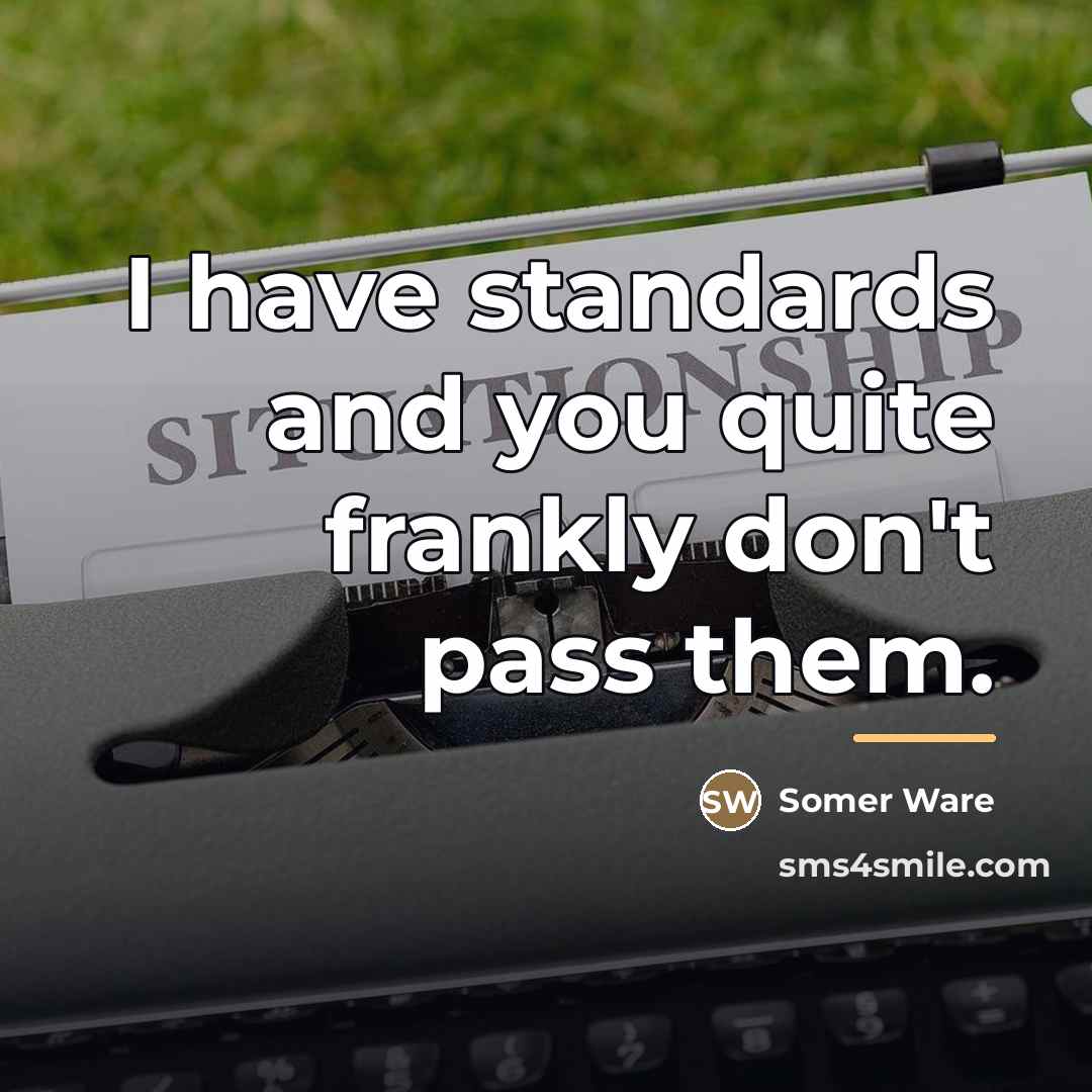 “I have standards and you quite frankly don't pass them.…” quote by Somer Ware
