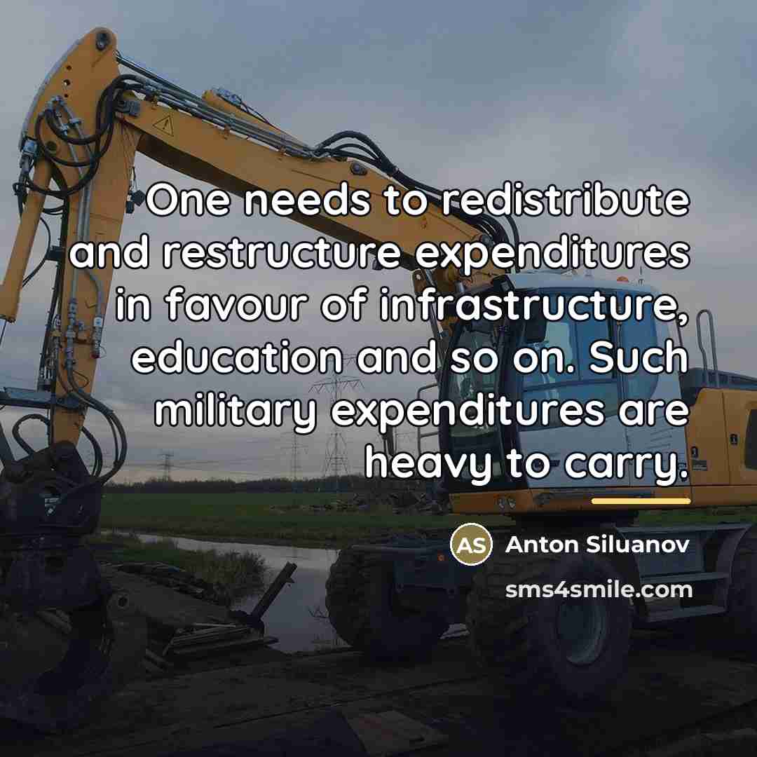 “One needs to redistribute and restructure expenditures in favour of…” quote by Anton Siluanov