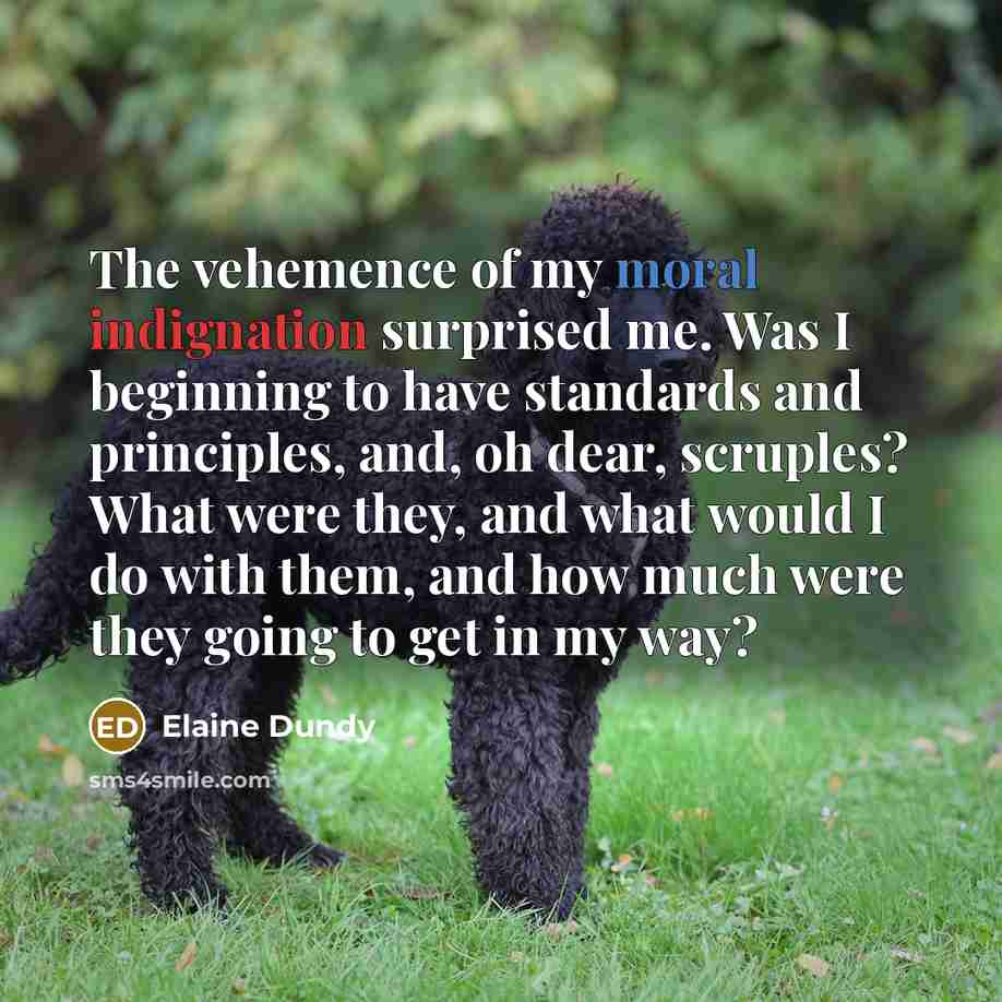 “The vehemence of my moral indignation surprised me. Was I…” quote by Elaine Dundy