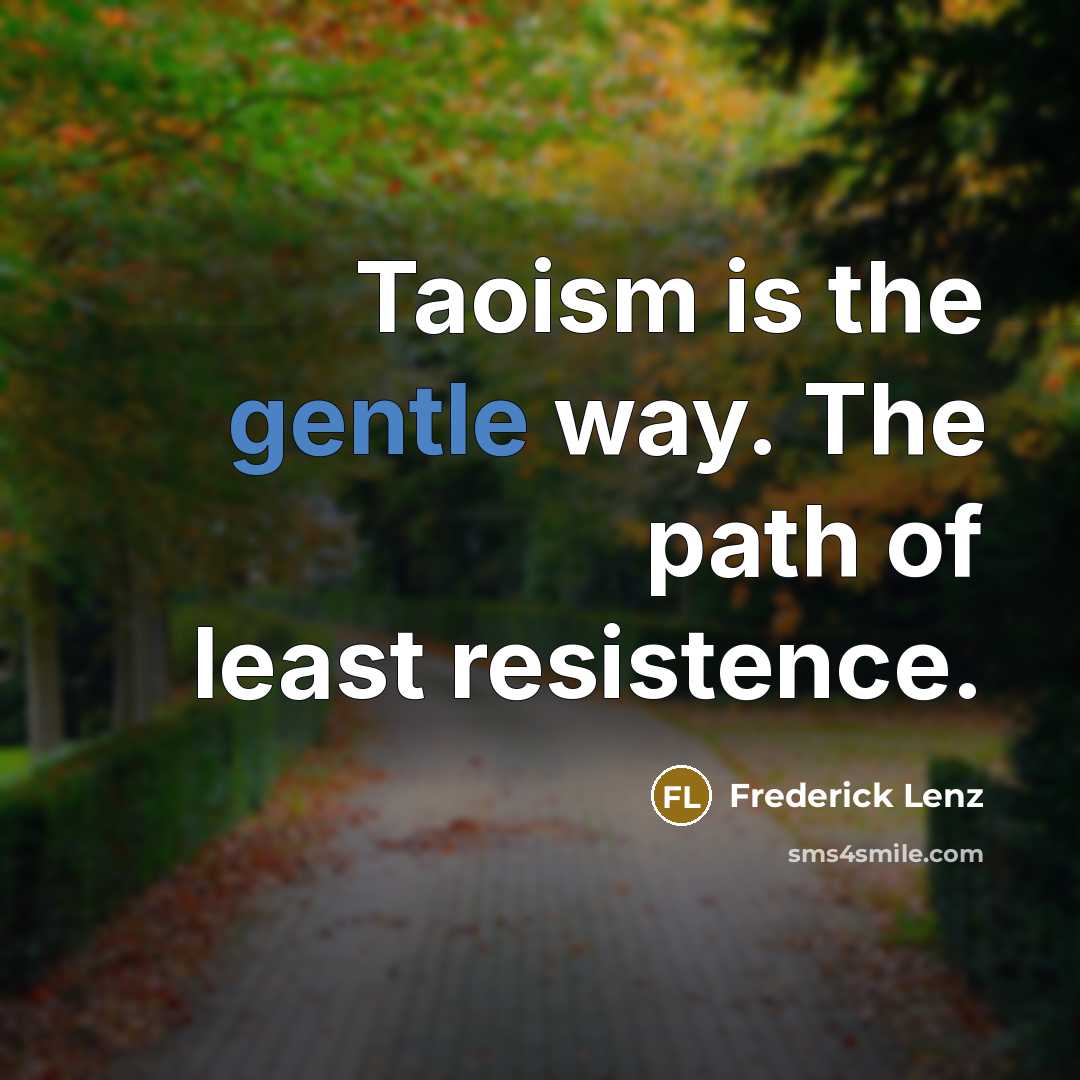“Taoism is the gentle way. The path of least resistence.…” quote by Frederick Lenz