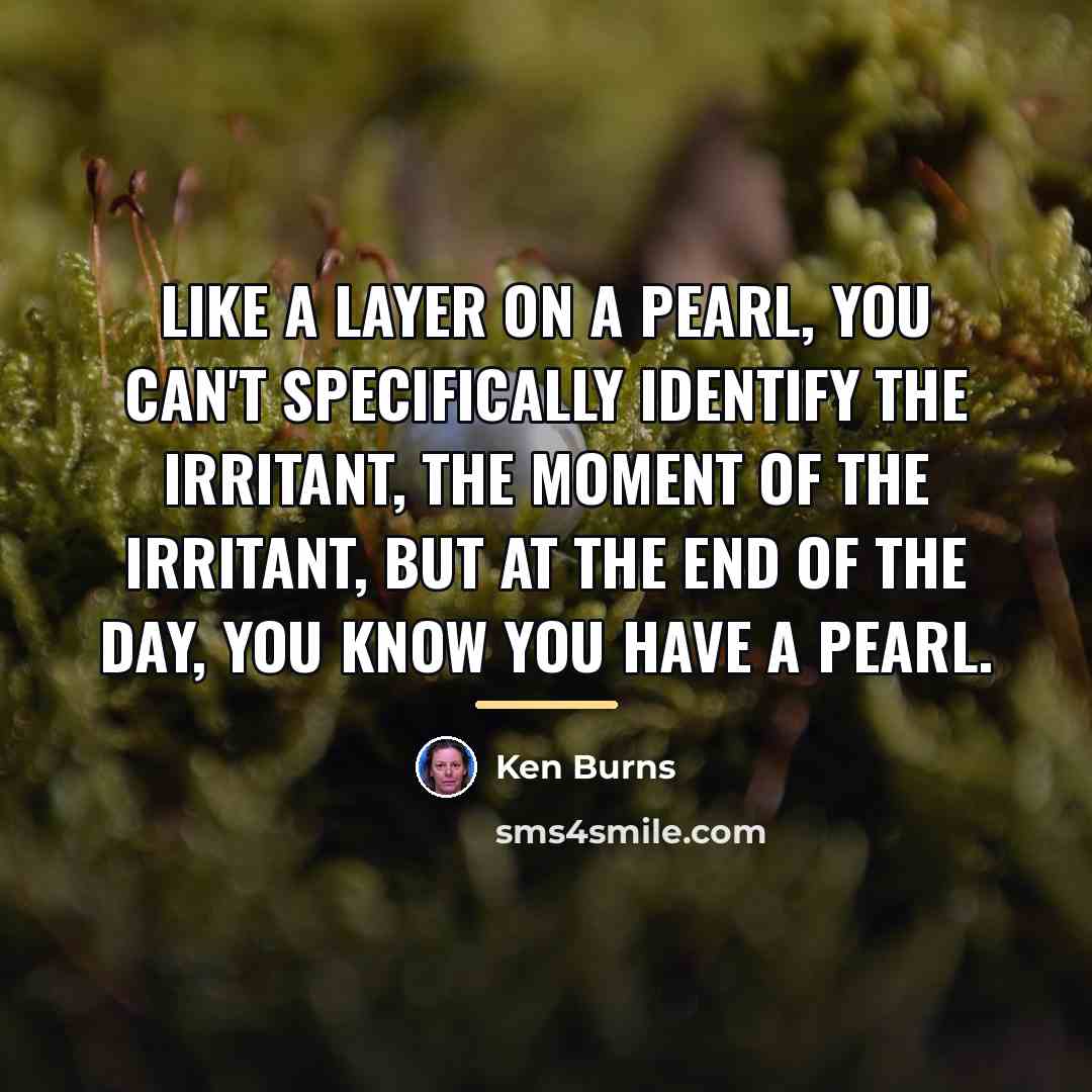 “Like a layer on a pearl, you can't specifically identify…” quote by Ken Burns