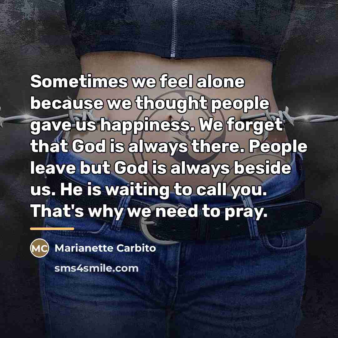 “Sometimes we feel alone because we thought people gave us…” quote by Marianette Carbito