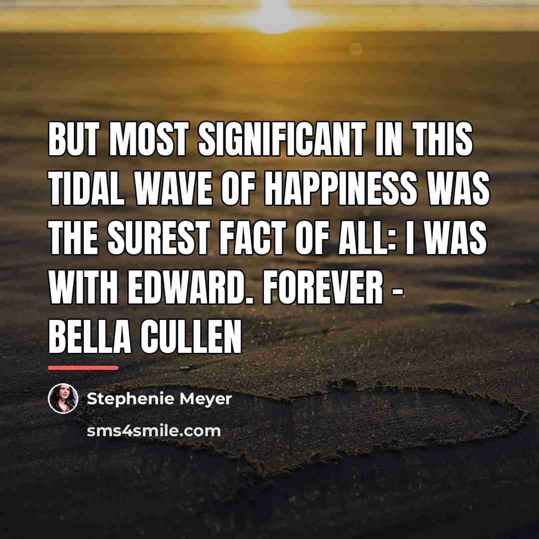 “But most significant in this tidal wave of happiness was…” quote by Stephenie Meyer