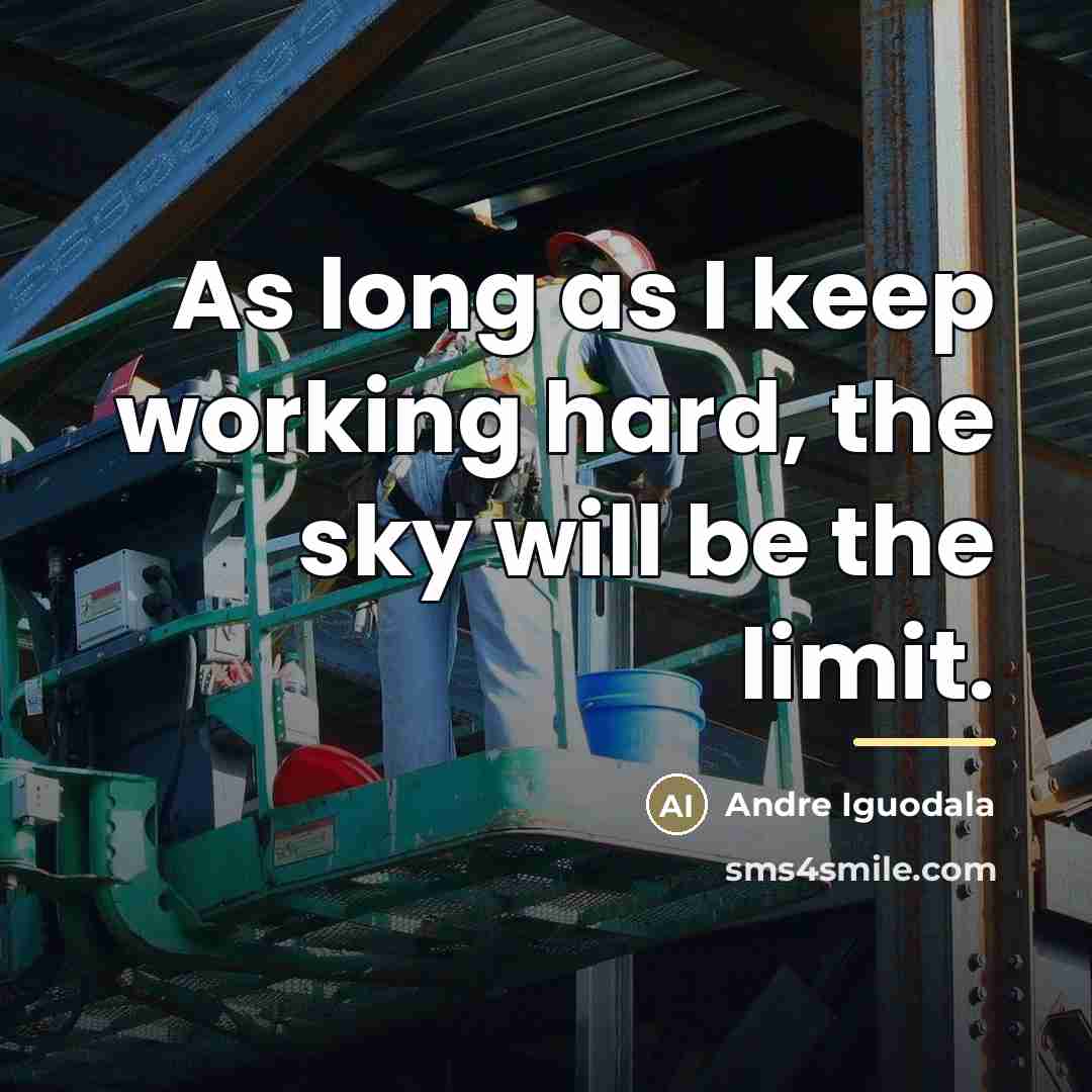 “As long as I keep working hard, the sky will…” quote by Andre Iguodala