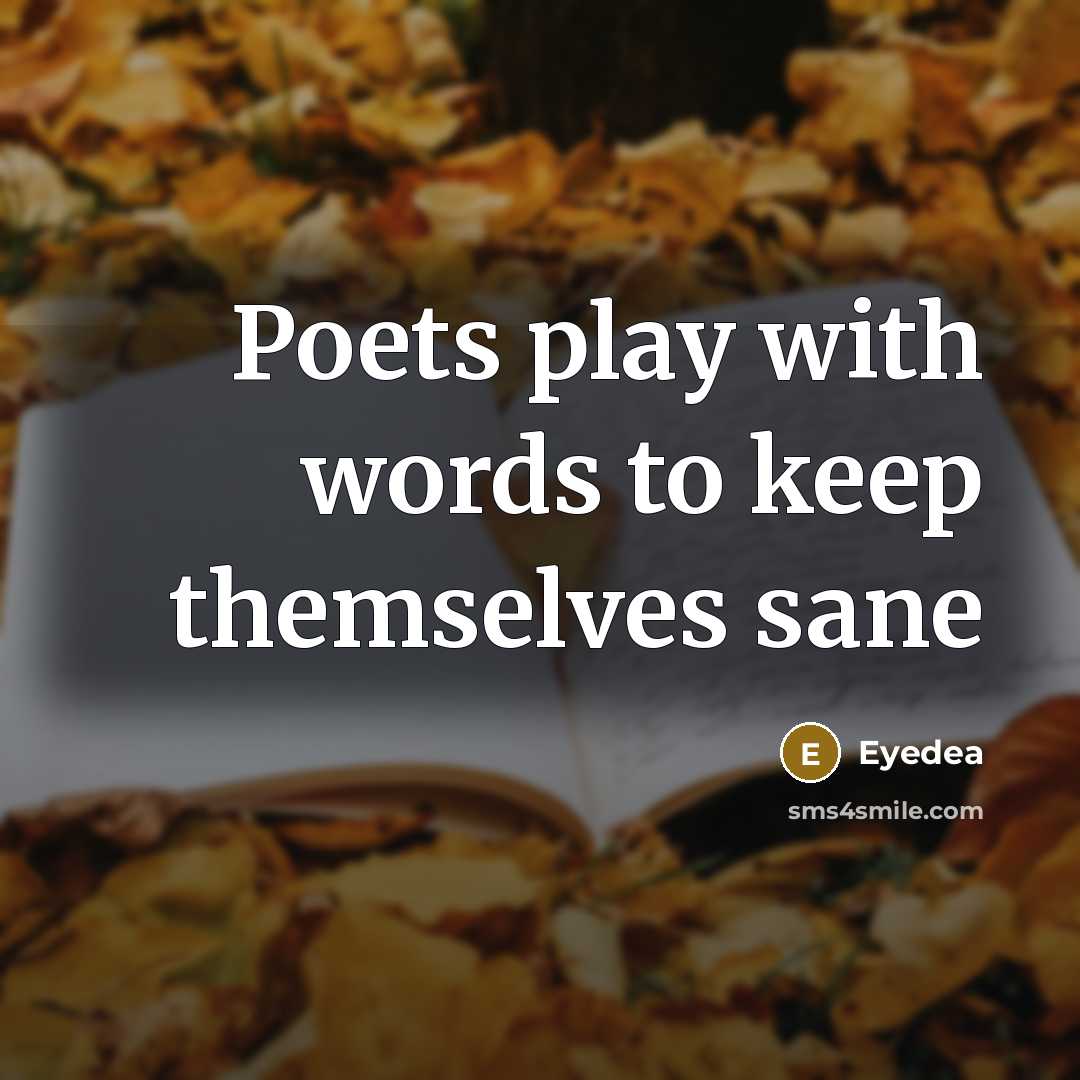 “Poets play with words to keep themselves sane…” quote by Eyedea