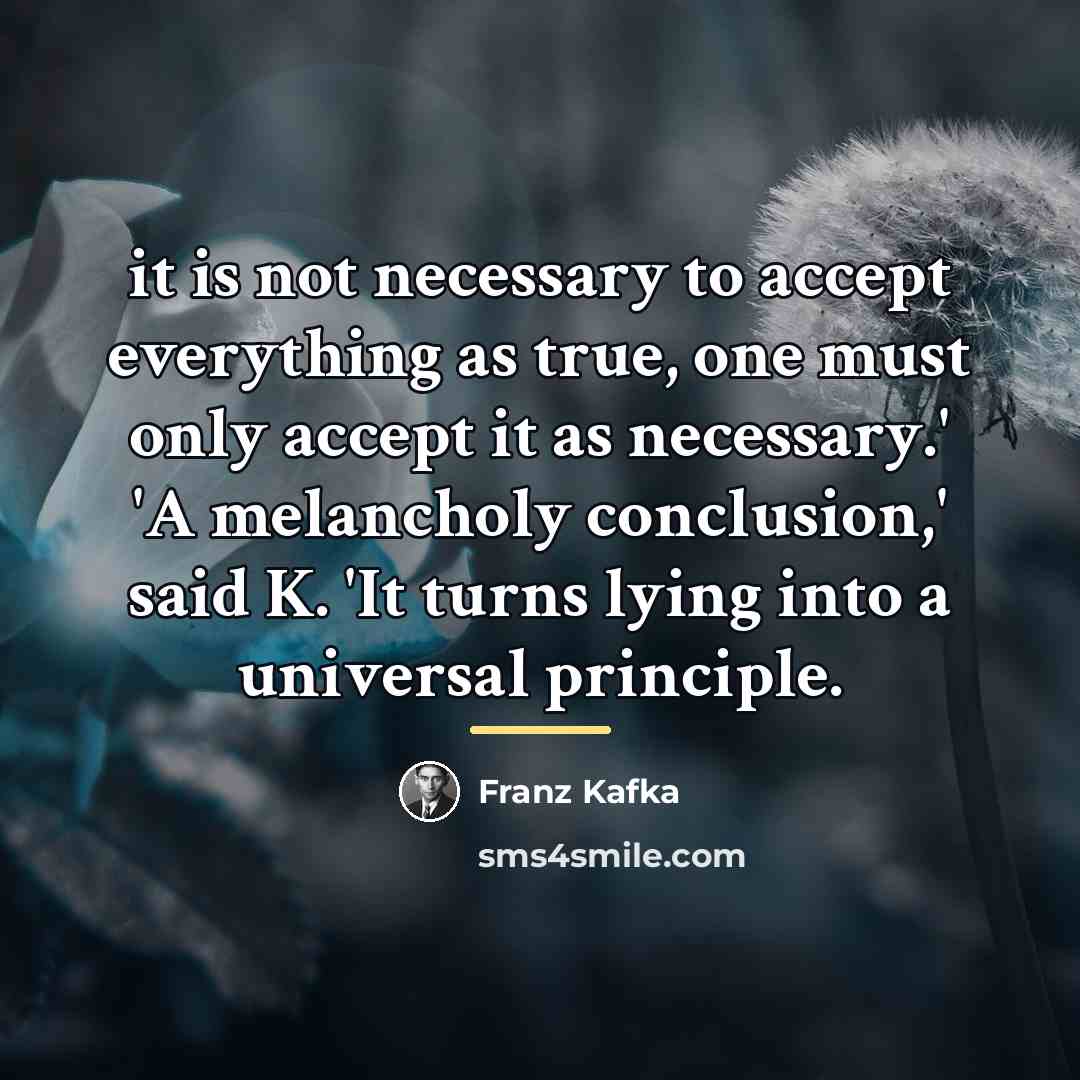 “it is not necessary to accept everything as true, one…” quote by Franz Kafka