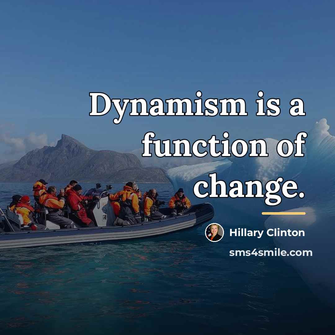 “Dynamism is a function of change.…” quote by Hillary Clinton