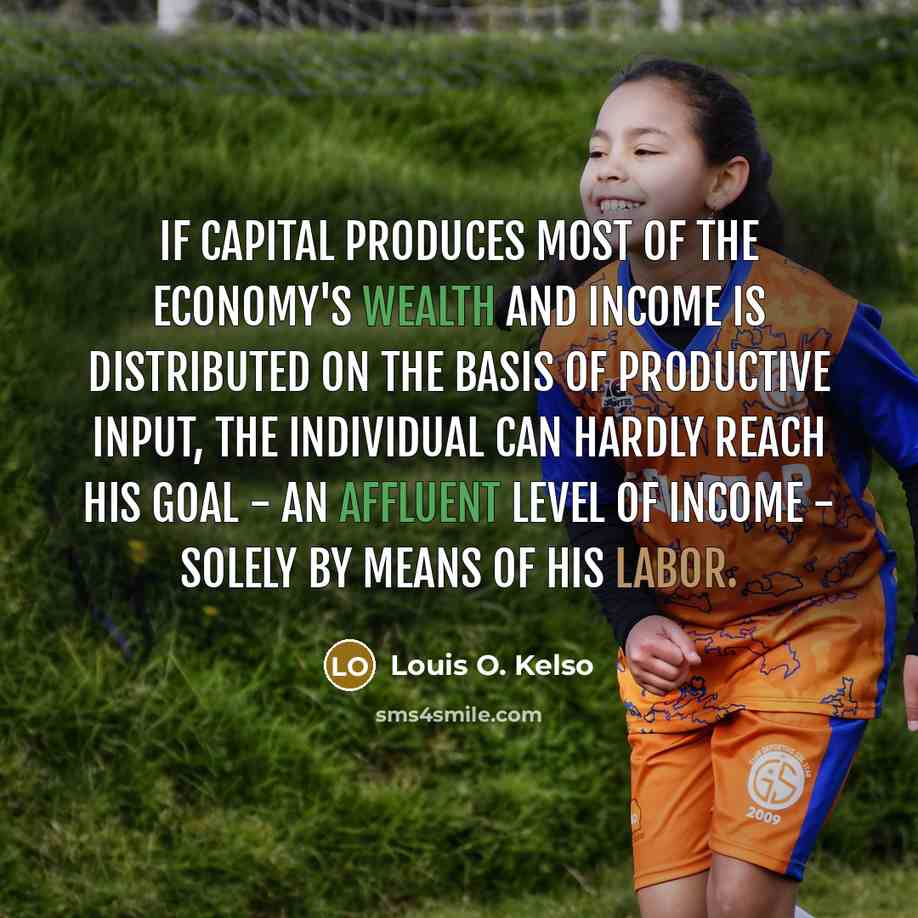 “If capital produces most of the economy's wealth and income…” quote by Louis O. Kelso