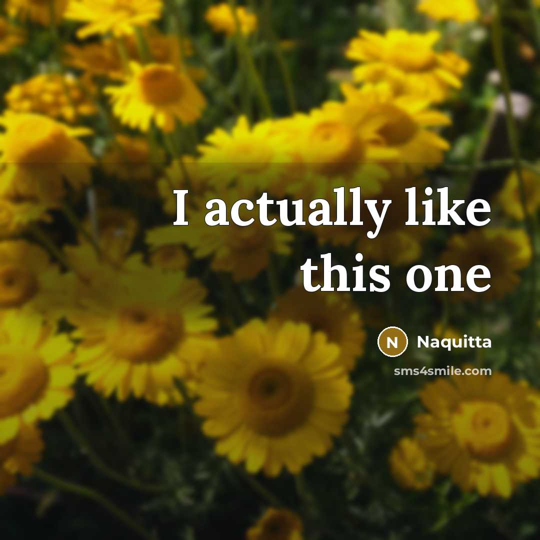 “I actually like this one” quote by Naquitta